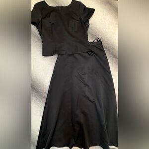 Roberta Bridal Vintage VTG Black Two-Piece Formal Gown Dress Top Skirt Set 16